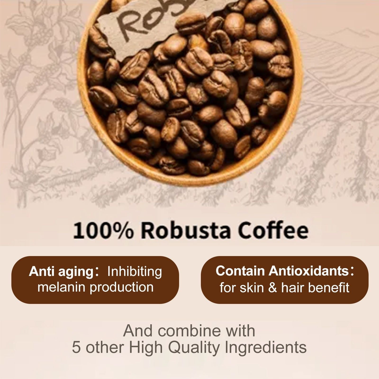 Collagen Coffee for Slimming and Shaping, Boost Energy, Reduce Wrinkles ,10bags