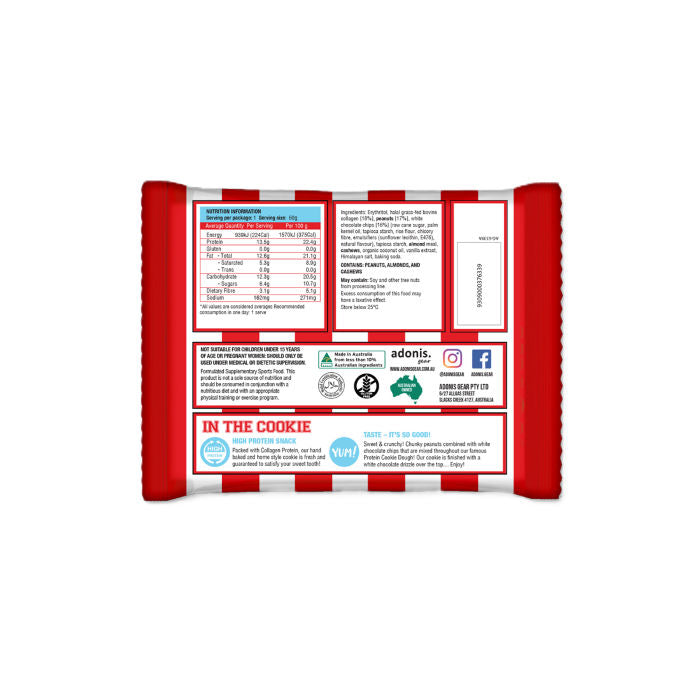 ADONIS PROTEIN COOKIE WHITE CHOC PEANUT 60GM
