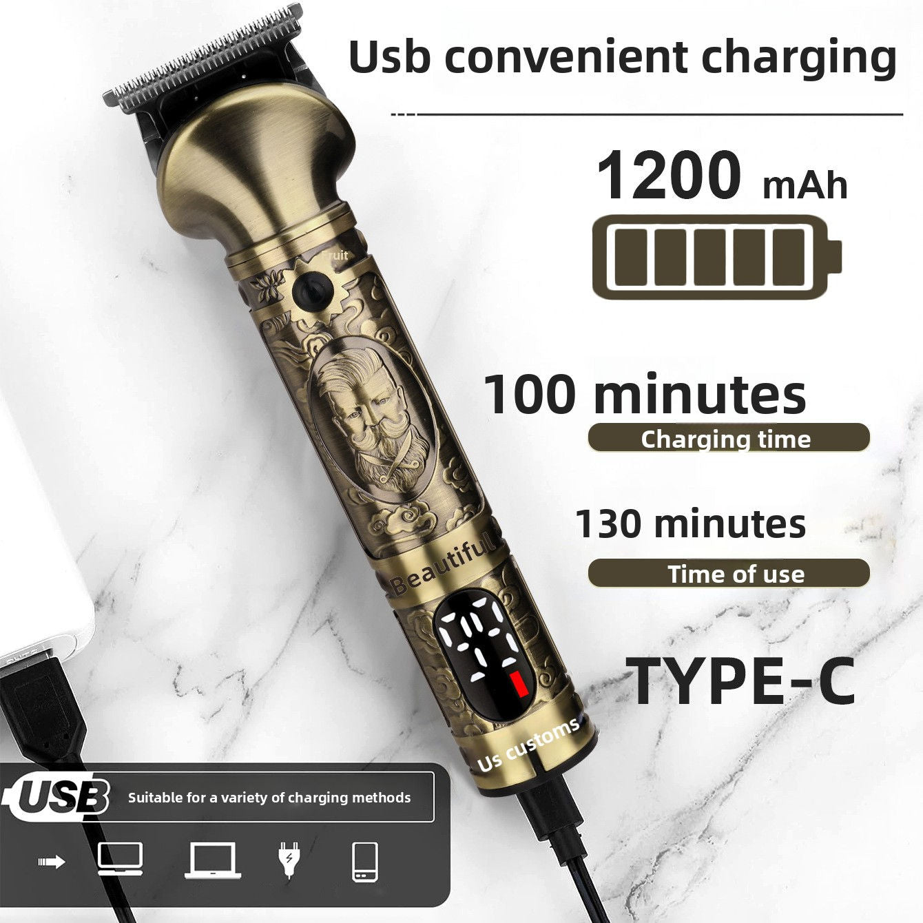 6-in-1 Men's Hair Clipper Grooming Kit