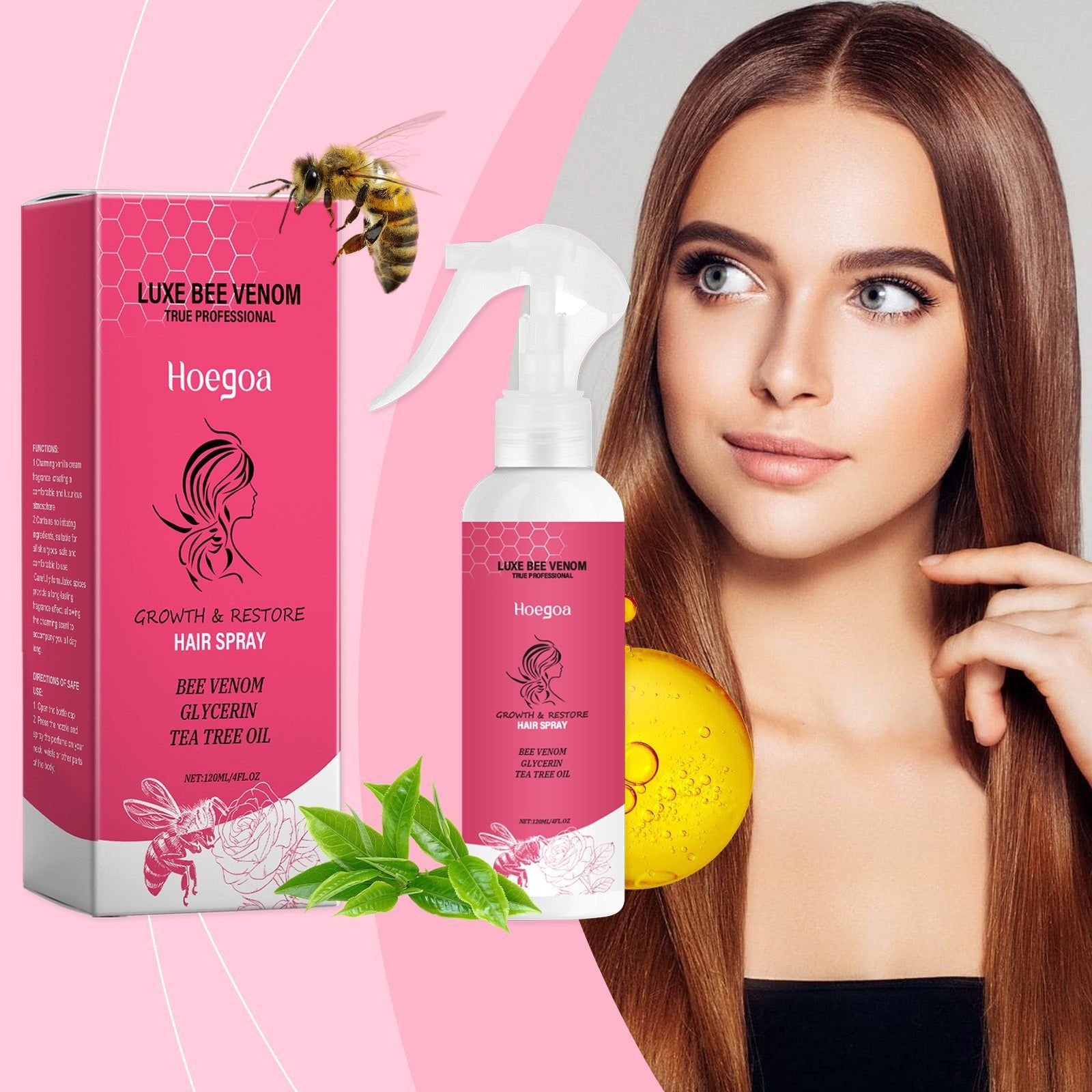 Boost Hair Growth Spray, Nourishing, Hydrating, Thicker Hair, Natural Plant Extracts ,120ml