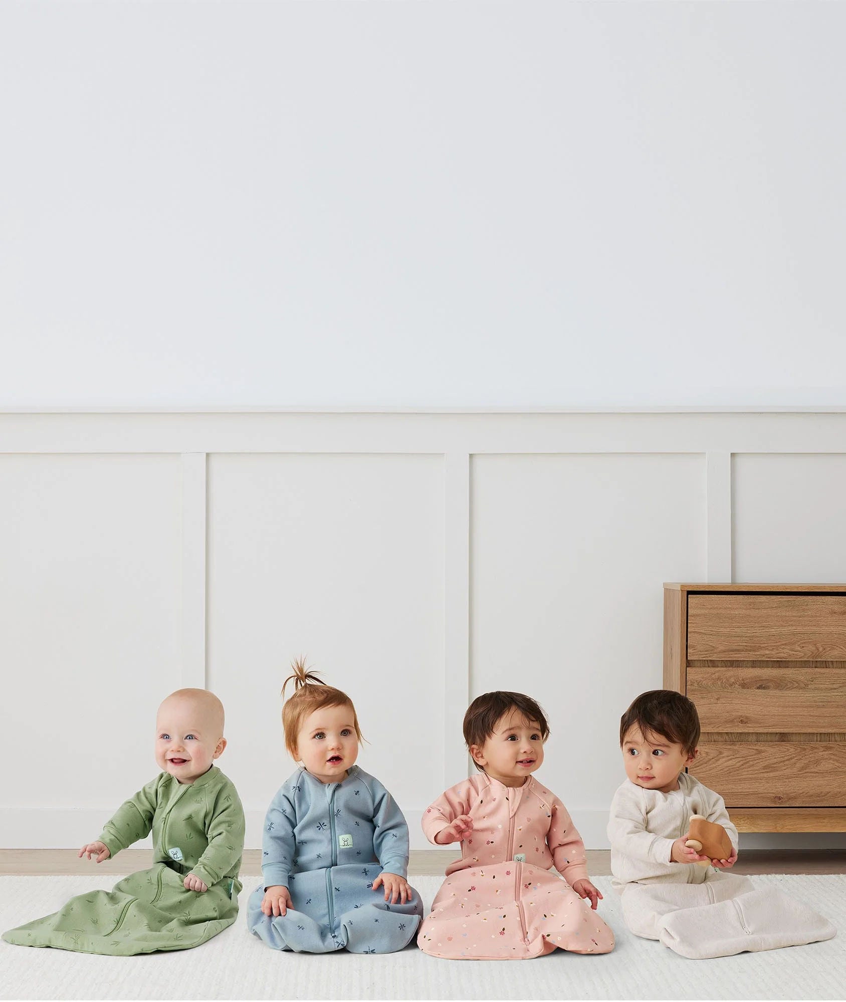 كيس نوم جيرسي 1.0 TOG بأكمام طويلة ورسومات يرقات (3-12 شهر)