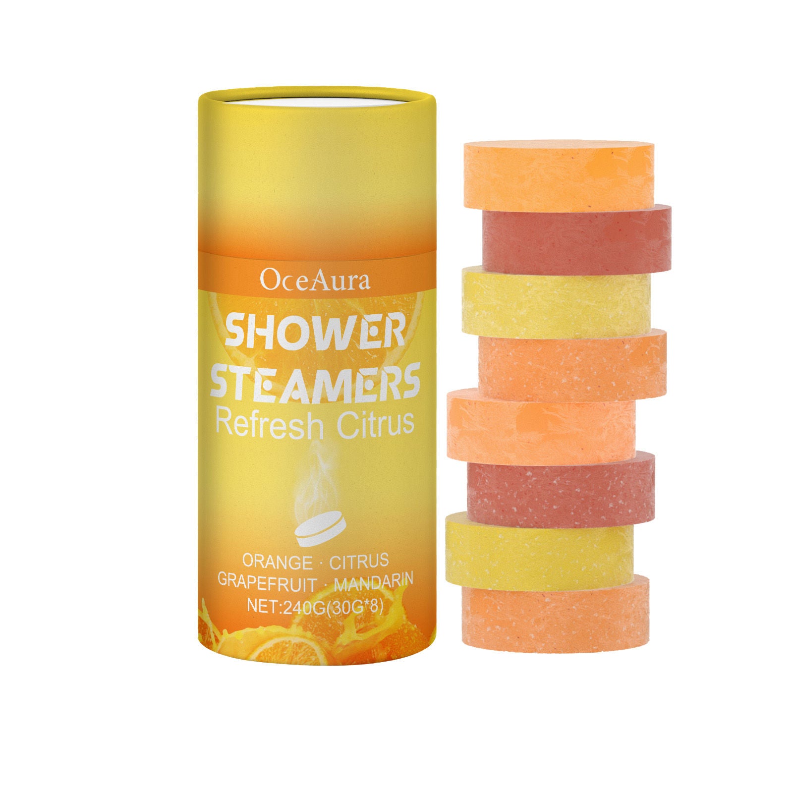 Citrus Aromatherapy Shower Tablet, Body Cleansing, Nourishing, Relaxing, Refreshing Scent ,1 set