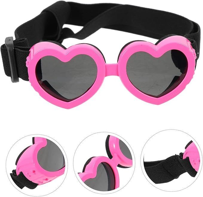 Dog Goggles Dog Glasses Heart Shape Pet Sunglasses for Small Dogs Pet Supplies