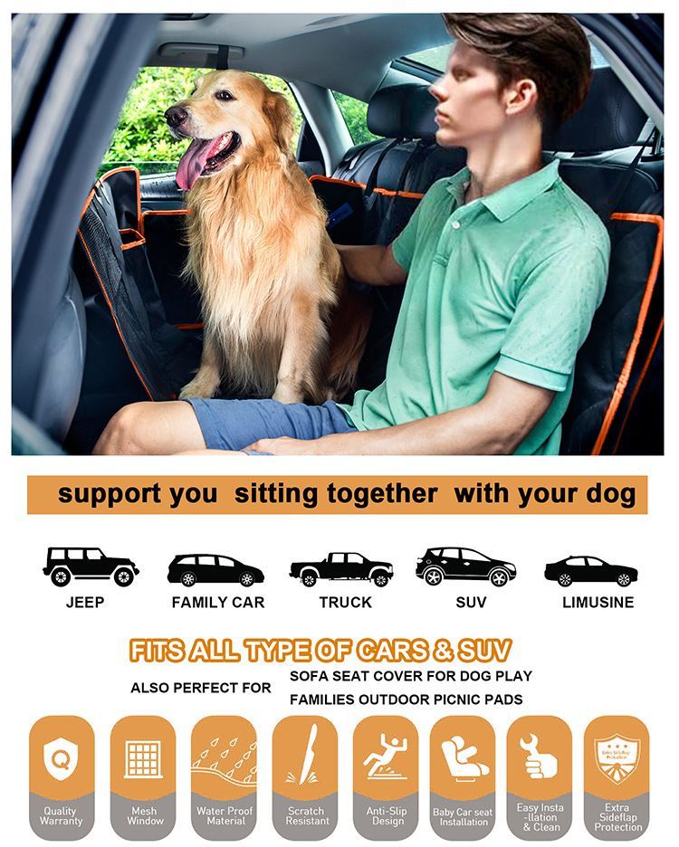 Dog Car Seat Cover Car Rear Back Seat Mat Hammock Cushion Protector Waterproof Mat Pet Blanket