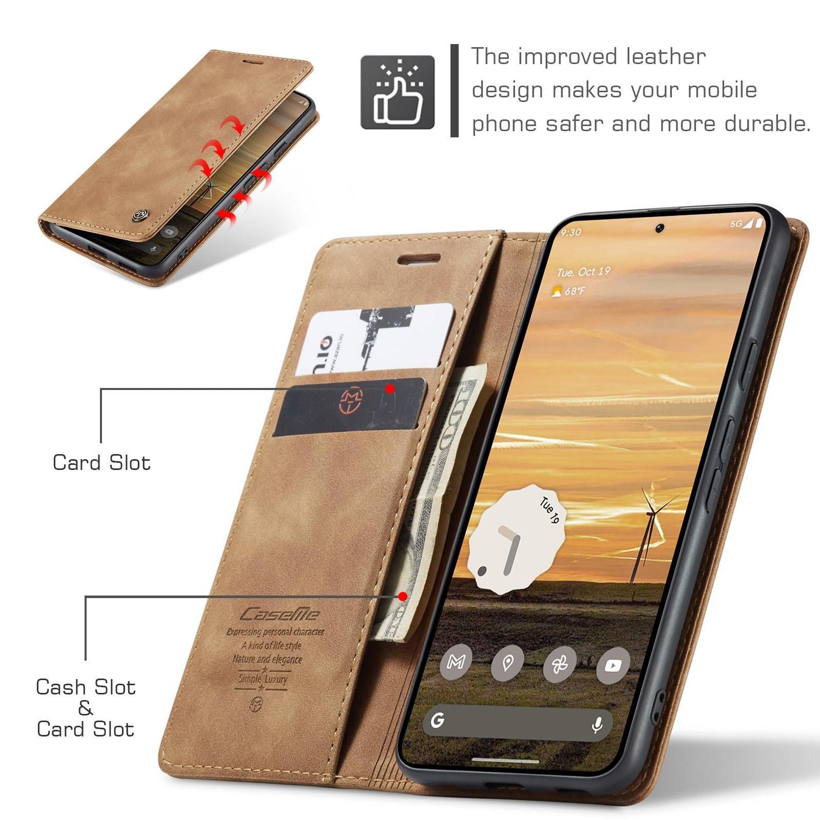 Multifunction Leather Case For Google Pixel 9a