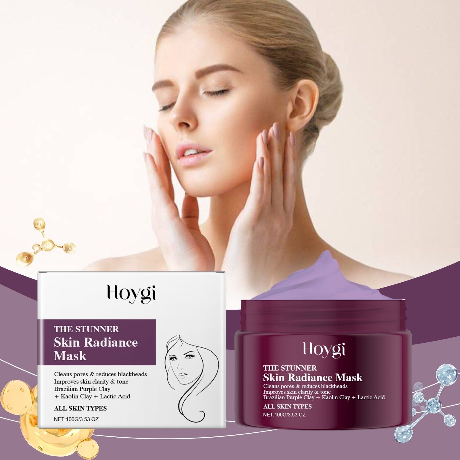 Blackhead Removal Mask, Brightening Facial Care, Hydrates, Clears Pores, Acne Treatment ,100g