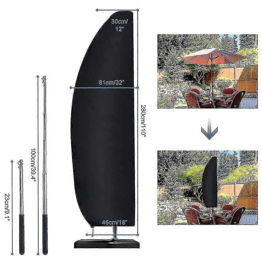 Heavy-Duty Cantilever Umbrella Cover (265cm) - Waterproof Oxford Fabric Protector with Drawstring & Storage Bag