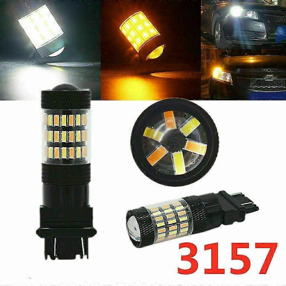 2x 3157 Switchback LED Bulbs for Dodge Ram 1500/2500/3500 - Dual Color White/Amber Turn Signal Lights