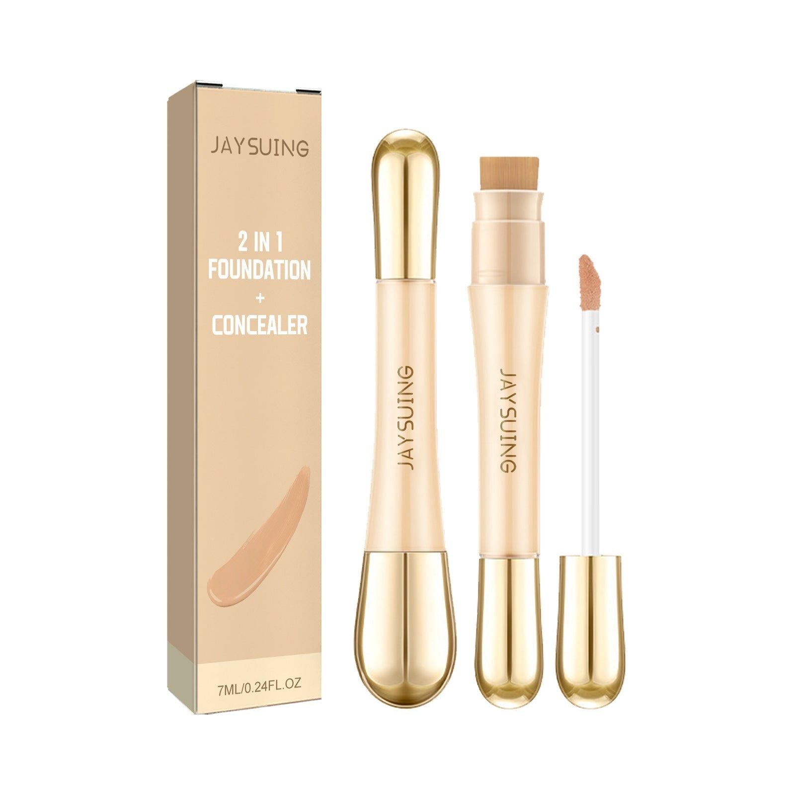 2 in 1 Foundation Concealer, Long Lasting Makeup, Blemish Cover, Natural Glow ,7ml