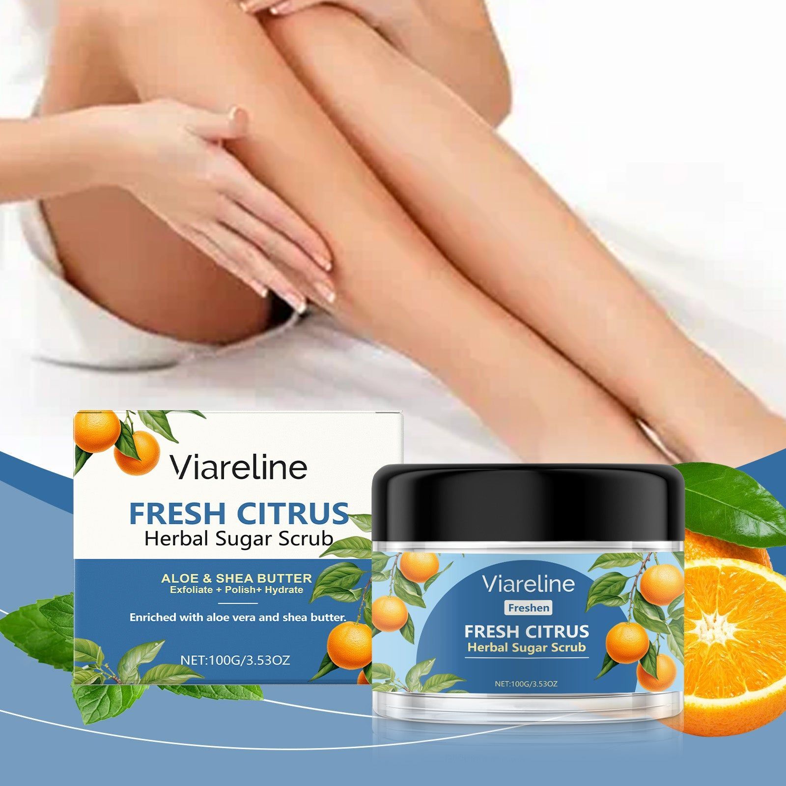 Citrus Body Scrub, Daily Body Cleansing, Exfoliating, Moisturizing, Hydrating, Smooth Skin ,100g