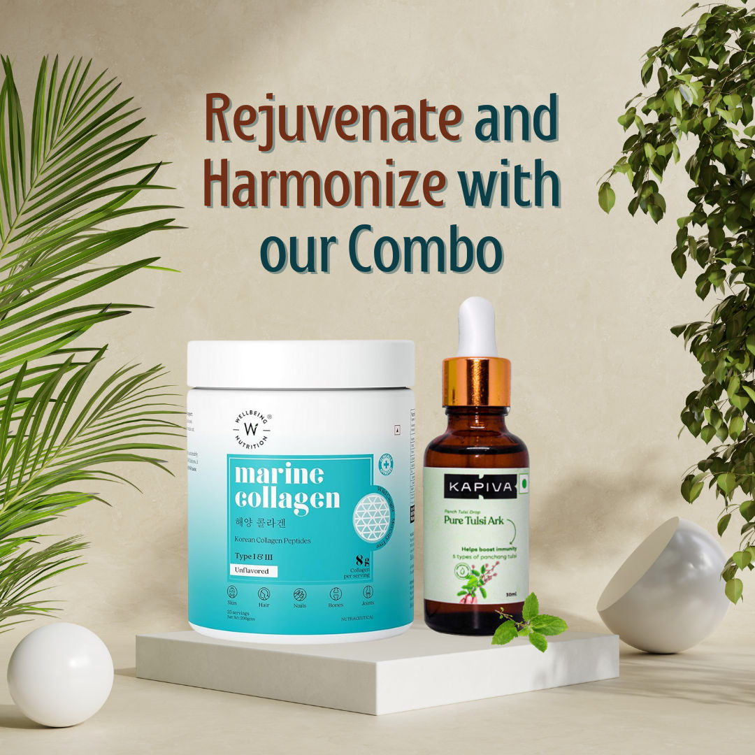 KAPIVA تولسي آرك دروب + ويلبينج نيوترشن مارين كولاجين