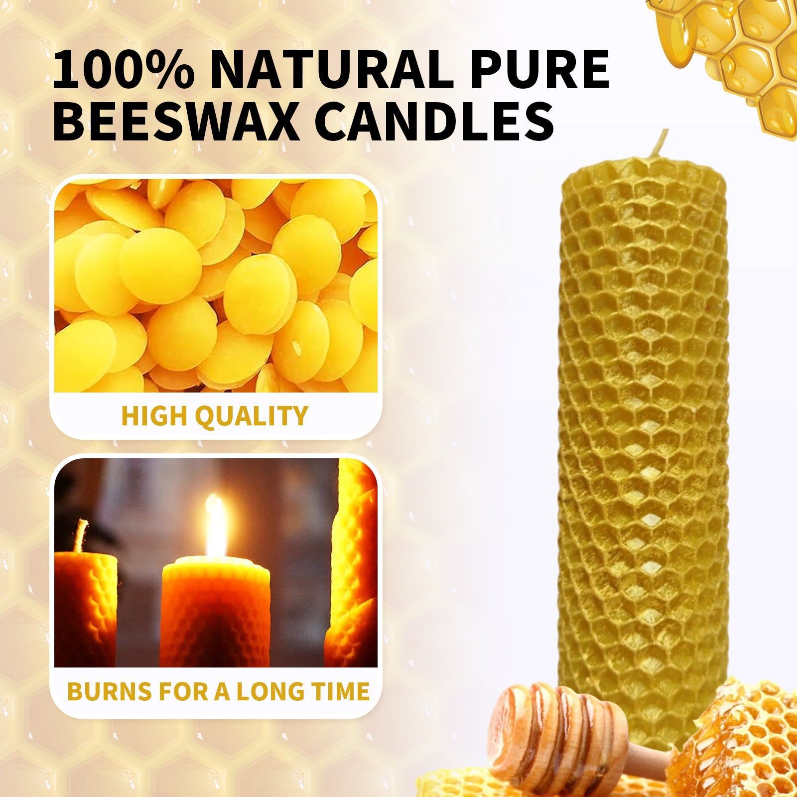 Create Eco-Friendly Beeswax Tablets for DIY Candles, Kids Craft, Holiday Decor ,10pcs