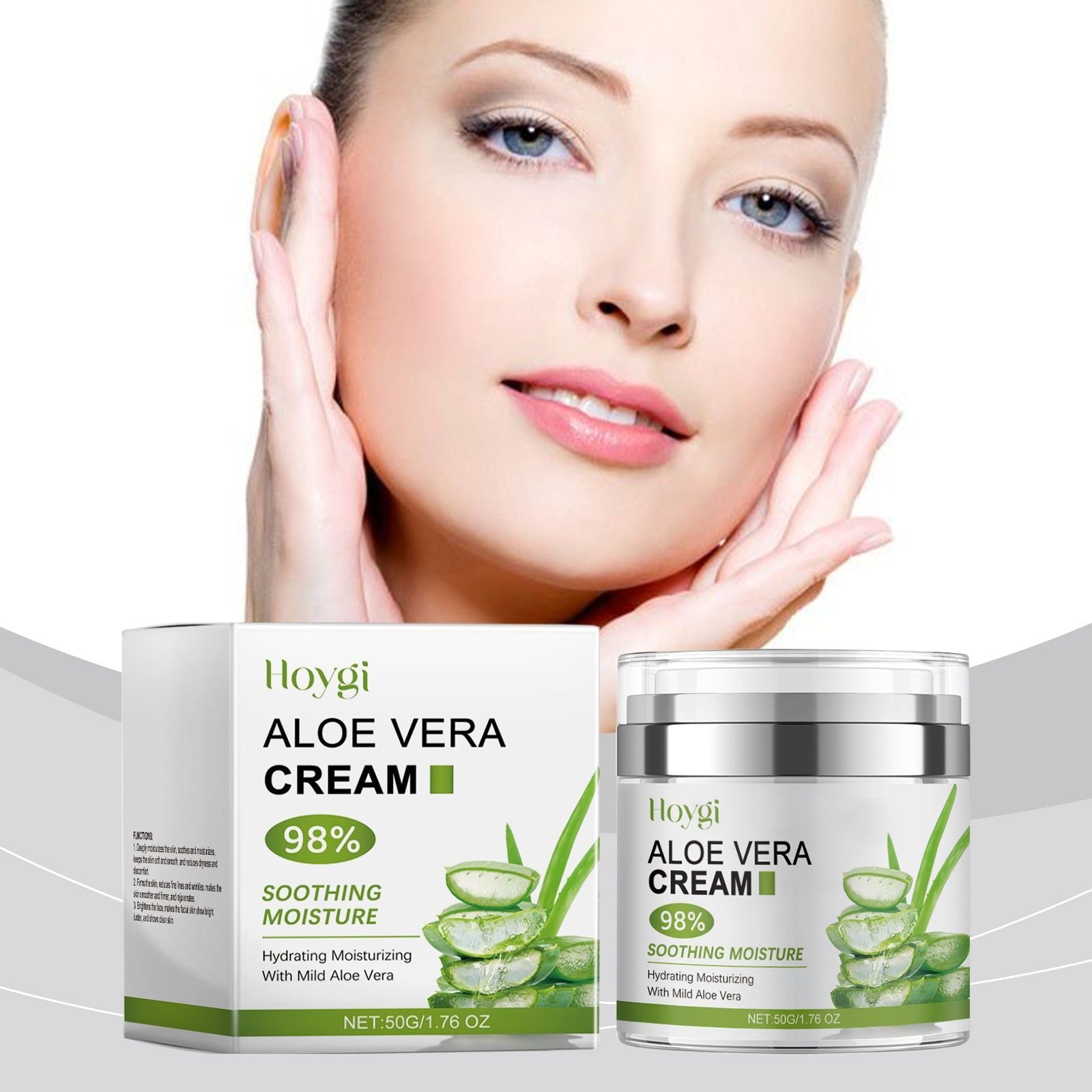 Aloe Vera Facial Care Moisturizer, Brightening, Hydrating, Gentle Daily Skin Care ,50g