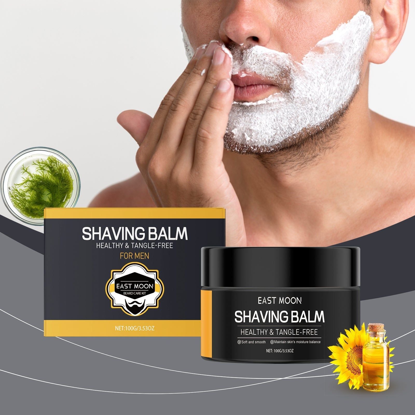 Beard Care Shaving Cream, Moisturizing, Smoothing, Post-Shave Relief ,100g