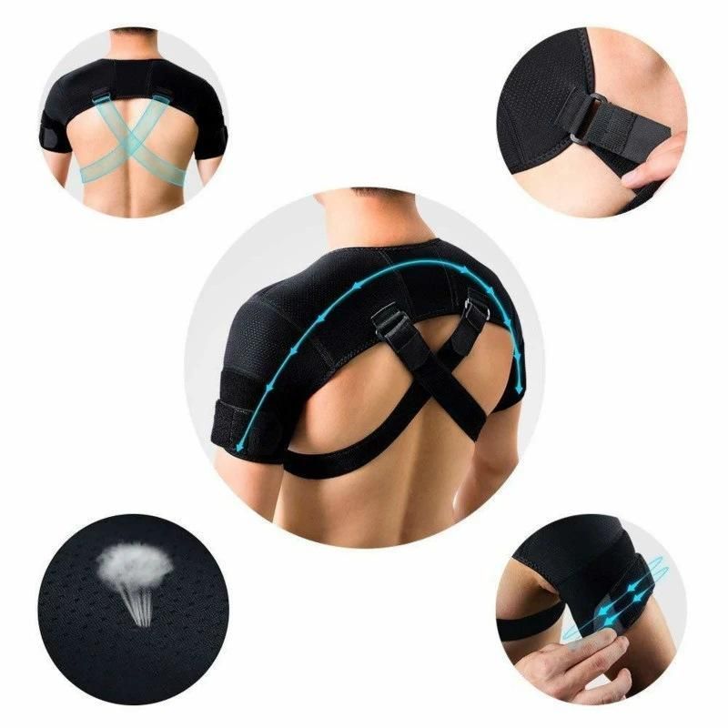 Adjustable Compression Recovery Shoulder Brace Support Wrap Pad for Men Women