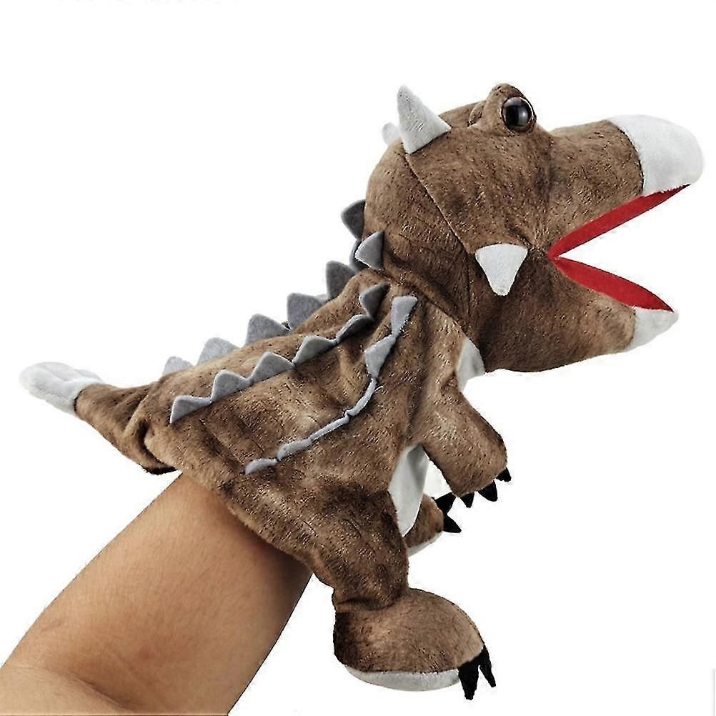 Dinosaur Hand Puppet 11.8 Inch Tyrannosaurus Plush Toy Soft Stuffed Animal Doll For Kids Storytelling Role Play