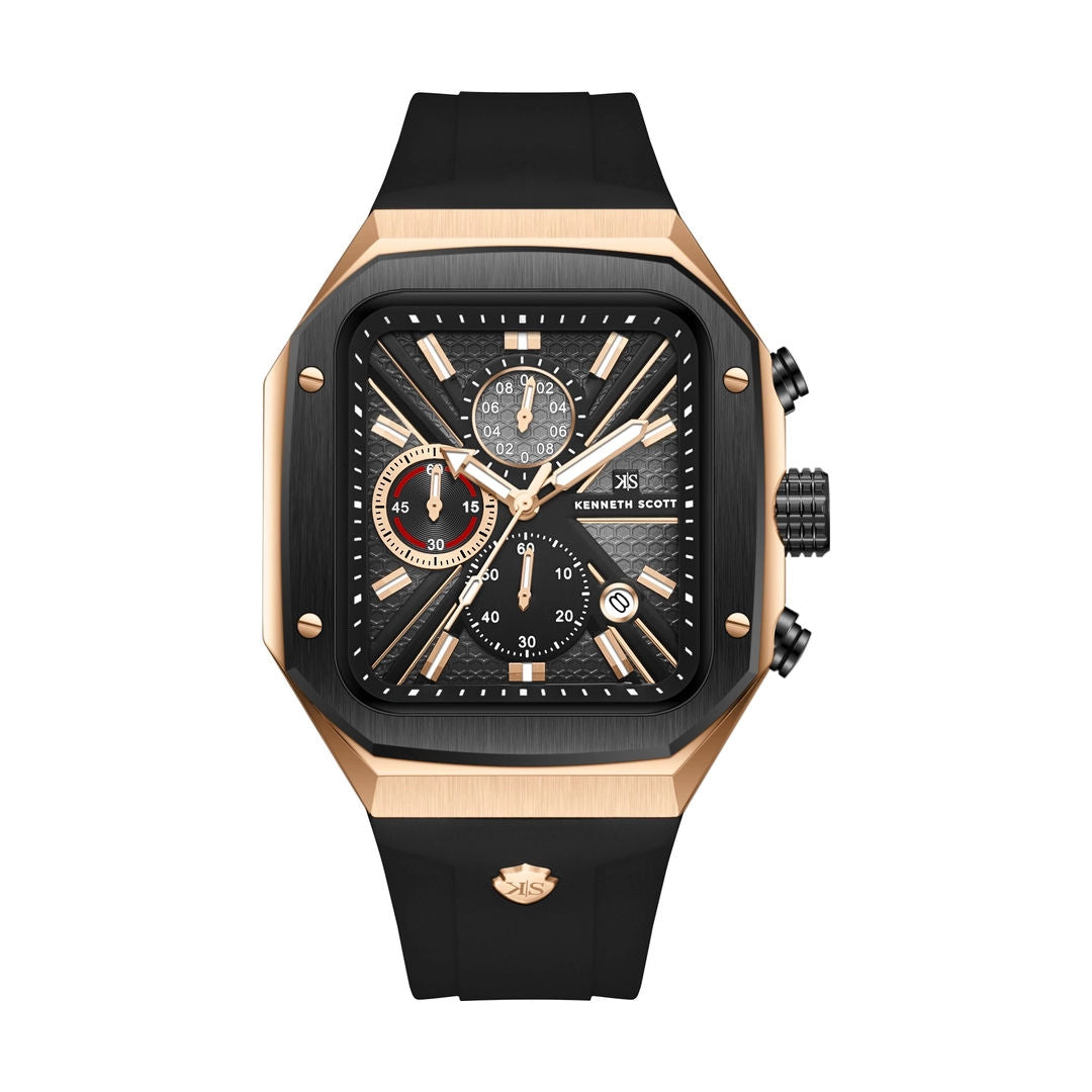 KENNETH SCOTT Men's Chronograph Black Dial Watch, K26104 Series