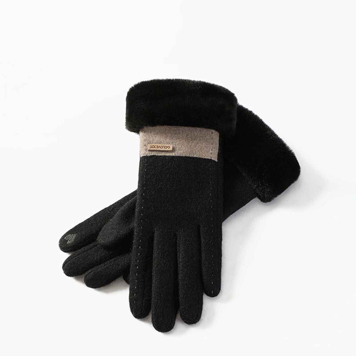 Women Warm Plush Glove Warm Touchable Screen Winter Wool Thicken Mittens
