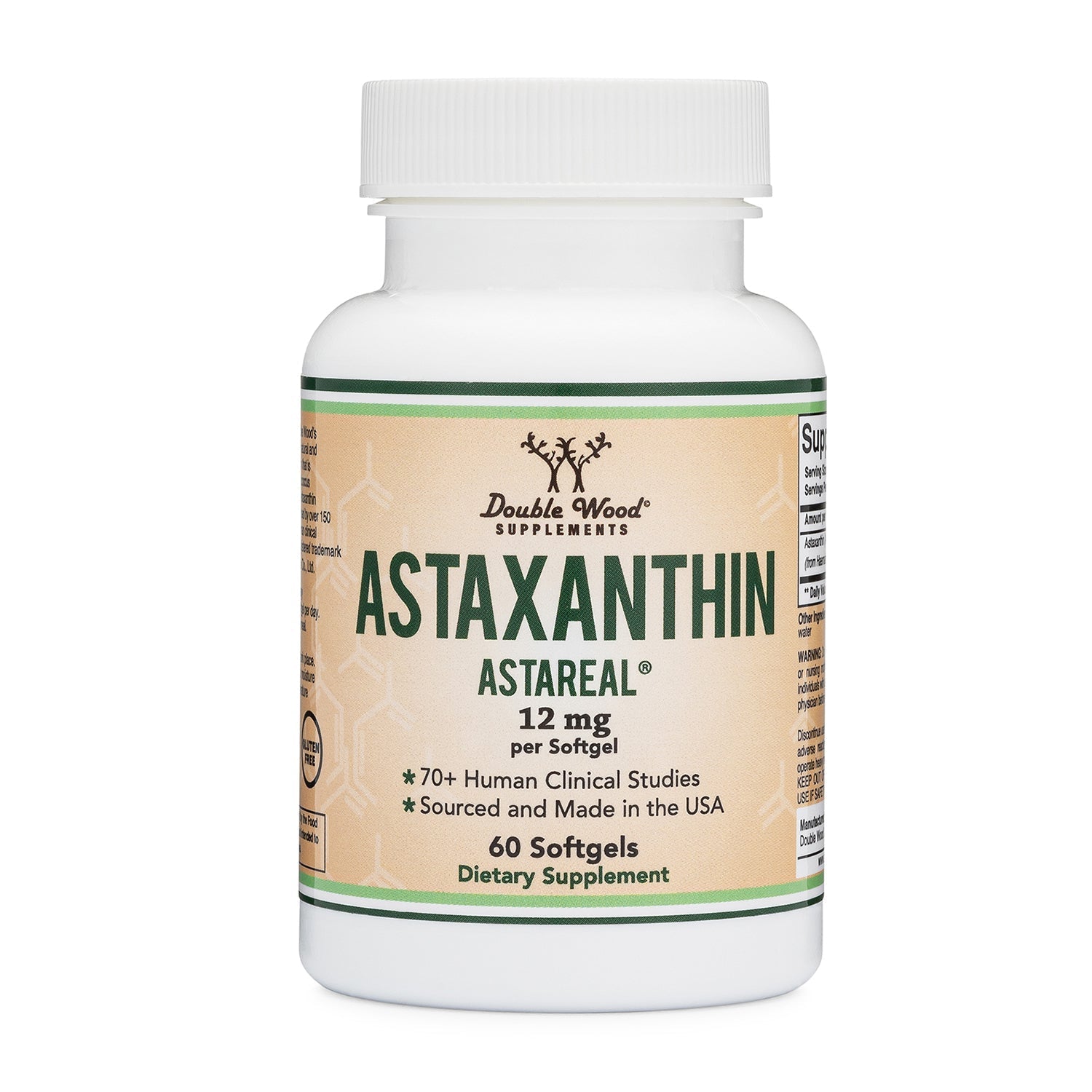 DoubleWood Supplements Astaxanthin (AstaReal) 12mg 60 softgels