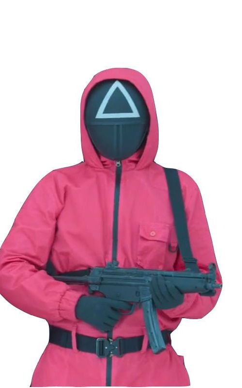 Squid Game Costume Face Mask Set Halloween Supervisor Cosplay Guard Jumpsuit