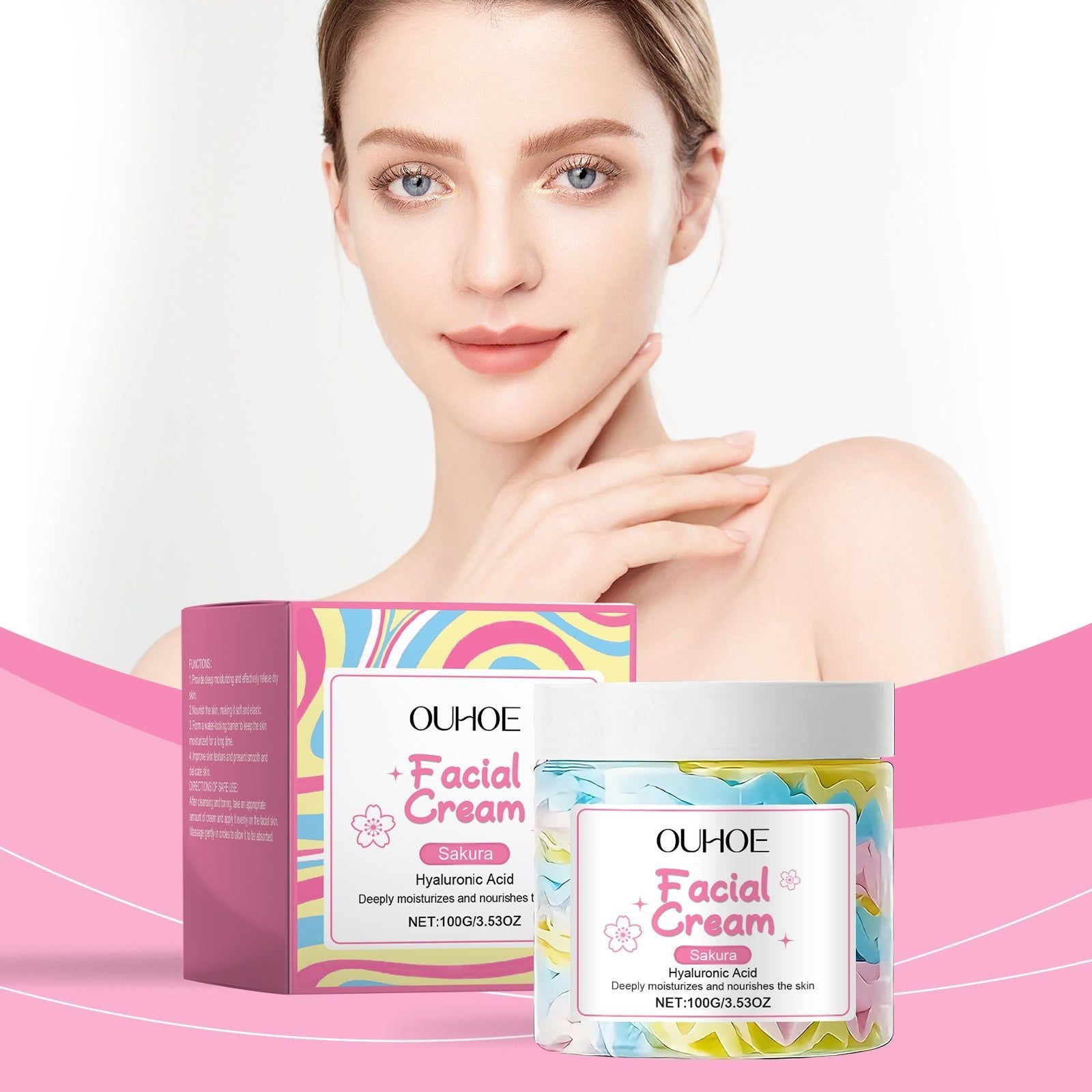 Cherry Blossom Facial Care Cream, Hydrating Moisturizer, Nourishing Skin ,80g