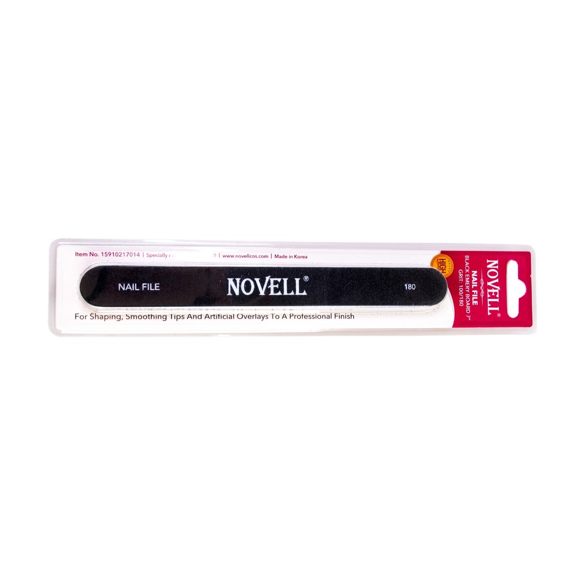 Novell Emery Board Nail File 7", Black, Grit 100/180