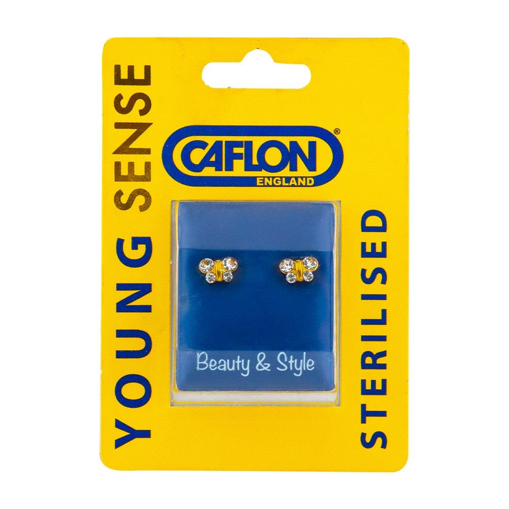 Caflon Young Sense Gold Plated Butterfly Crystal Earring, 1Pc