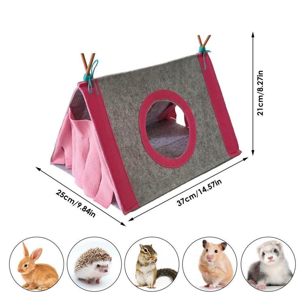 Small Pet Nest Rabbit Felt Tent Hamster Hideout House Guinea Pig Cage Chinchillas Bed Animal Tunnel