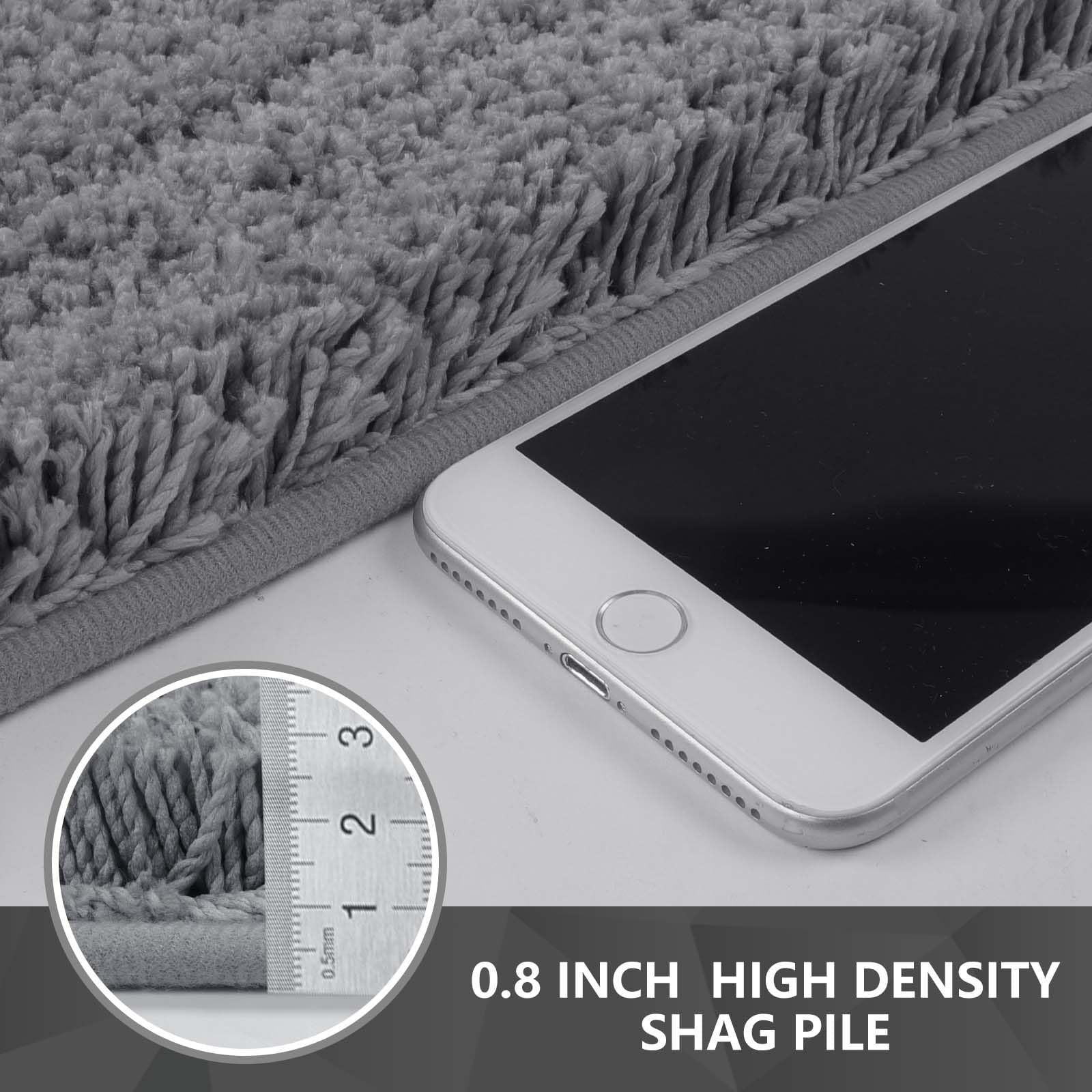 AIESY® Seavish Shaggy L-Shaped Non Slip Corner Bath Mat