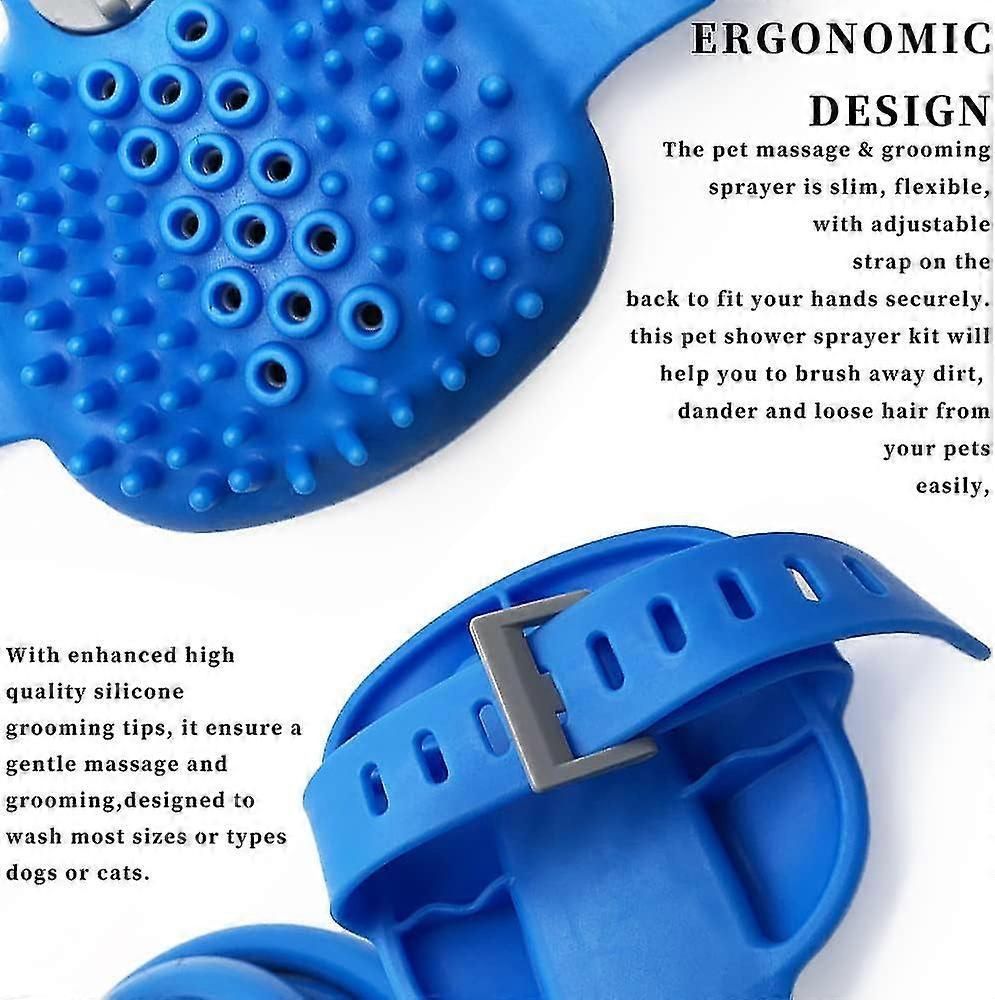 Pet Shower Spray Head With Brush and 2.5M Hose