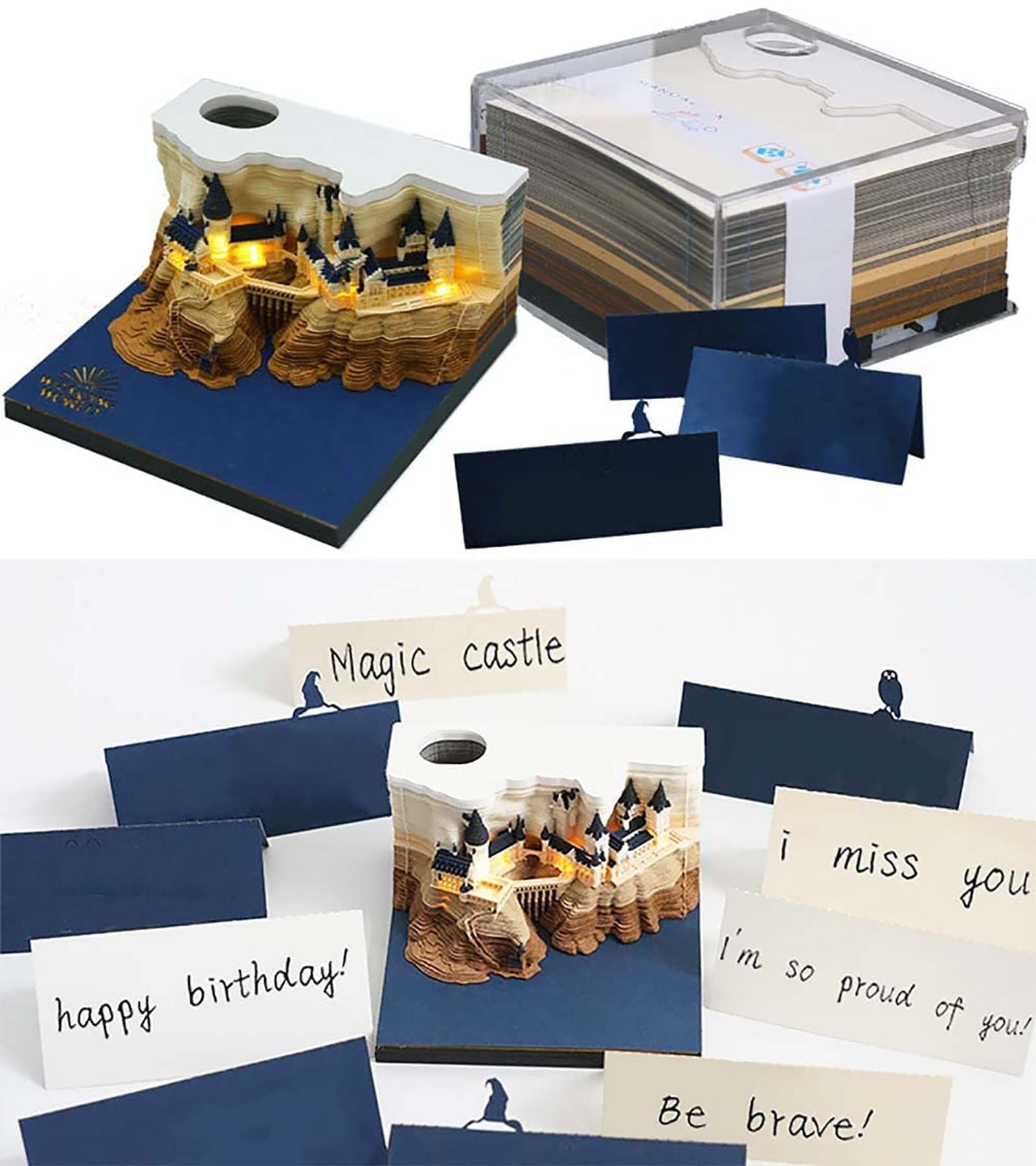 3D Memo Pad Creative Hogwarts Castle Notepad Convenience Stickers Gift Décor