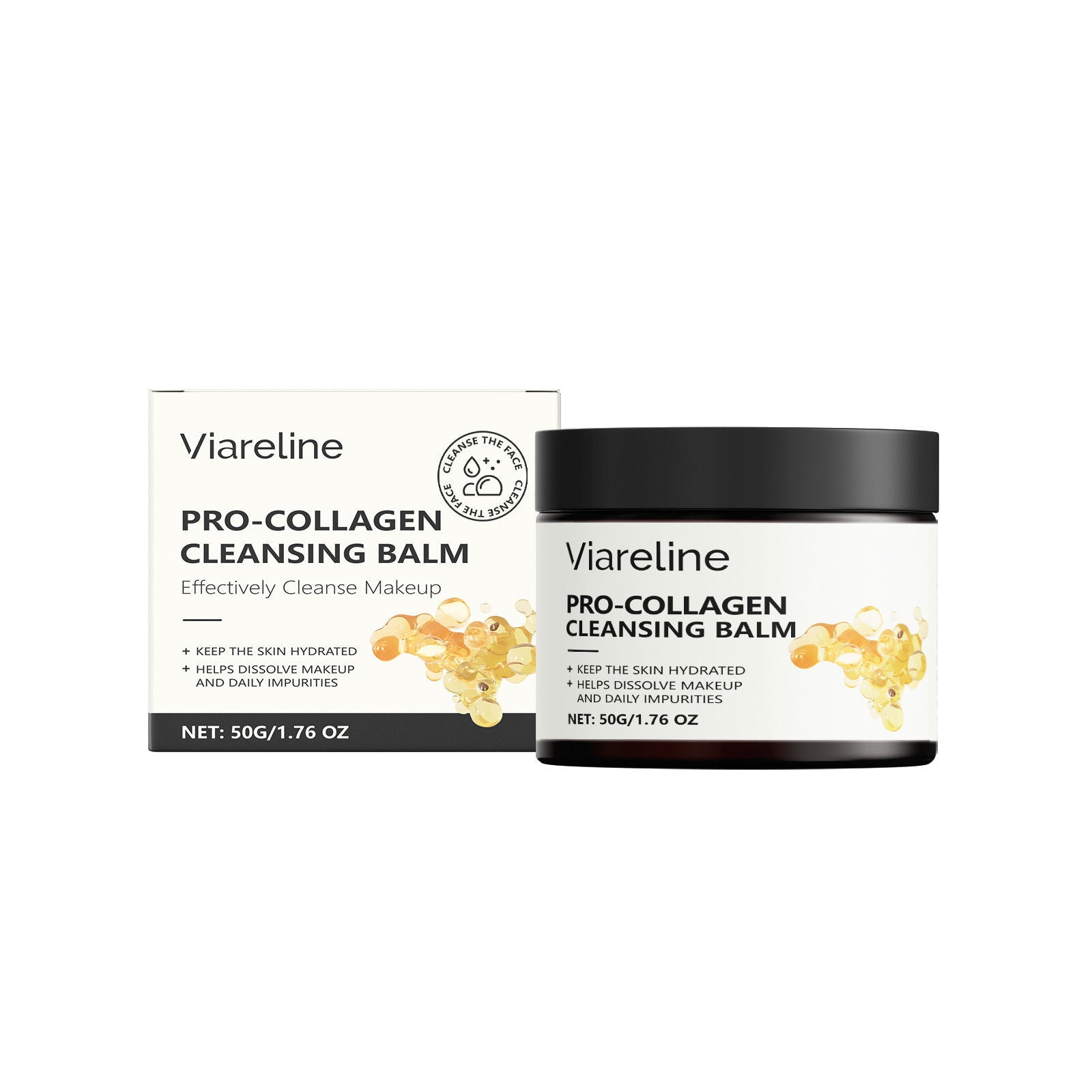 Collagen Facial Cleansing Cream, Gentle Makeup Remover, Brightening, Moisturizing, Skin Elasticity ,50g