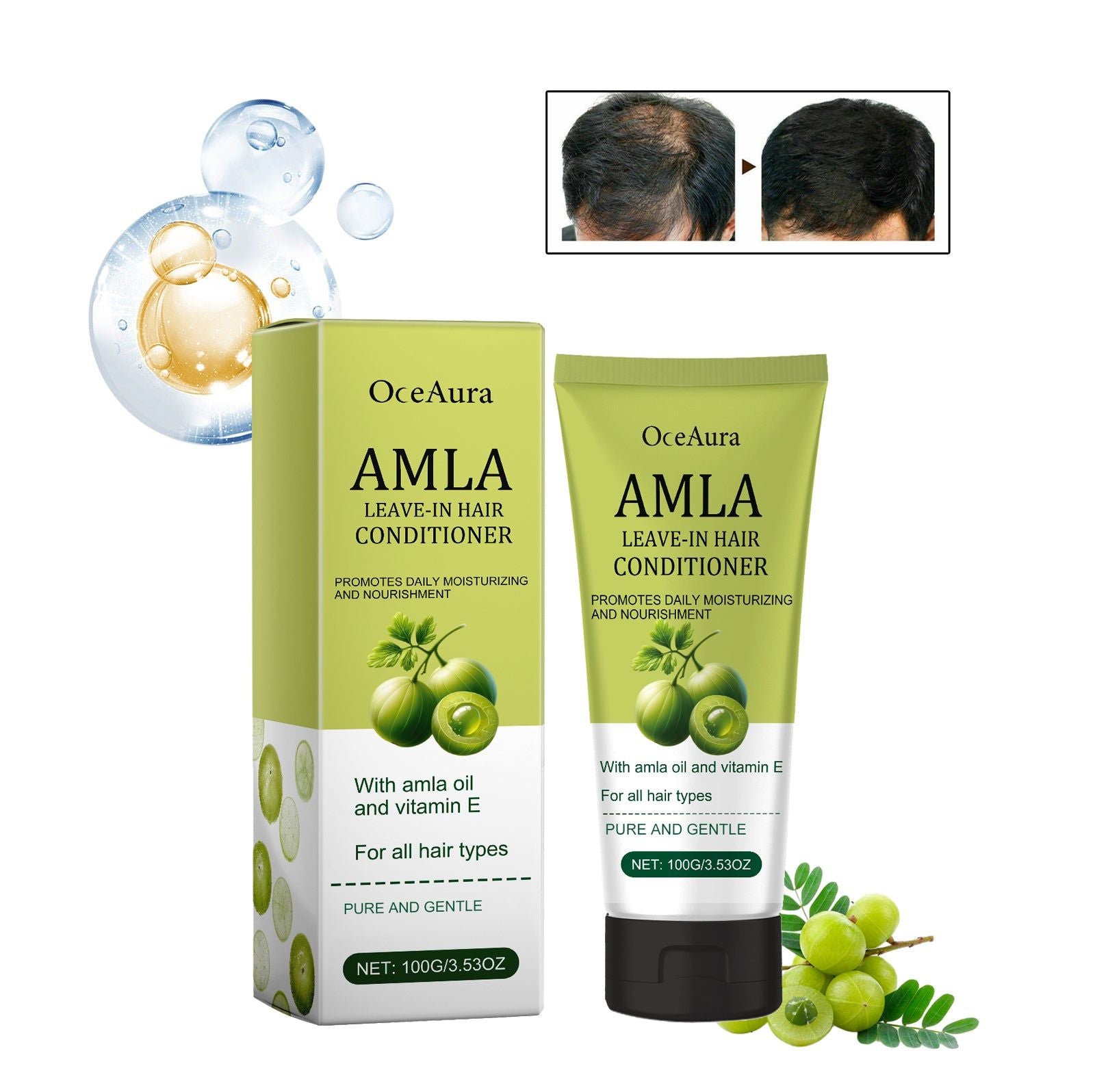 Amla Leave-In Hair Conditioner, Nourishing Hair Care for Dry, Fluffy, and Healthy Hair ,100g