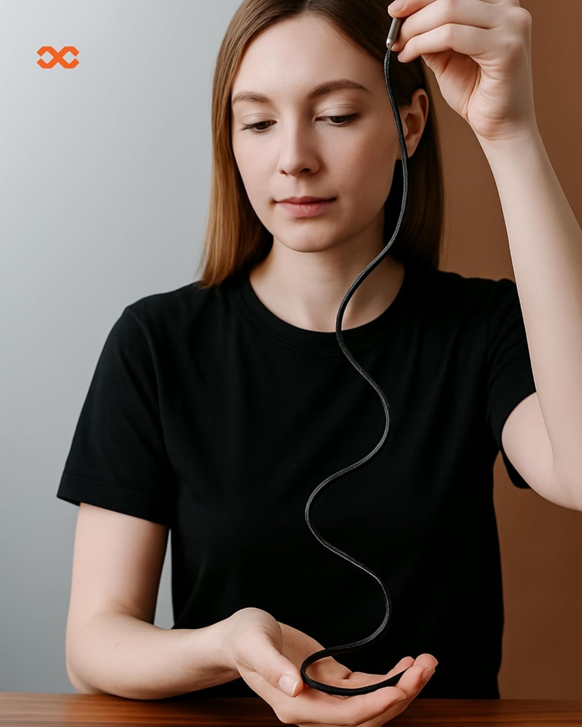 Infinyty Flat Coil Magnetic USB-C to USB-C Cable 100W, 1m, VoltX Series