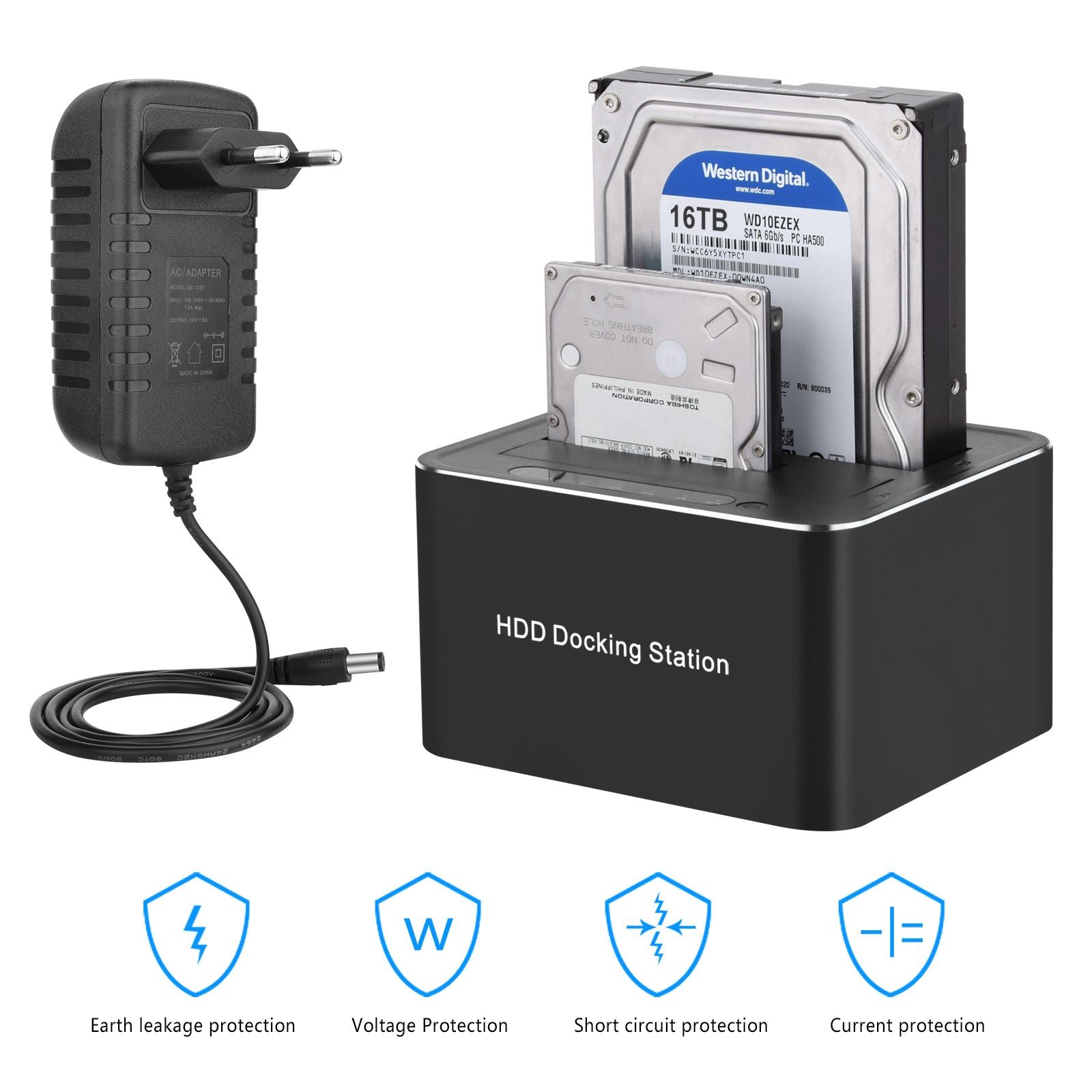 SATA Dual HDD Docking Station USB 3.0 To SATA 2.5 Or 3.5 Inch Copy Cloner