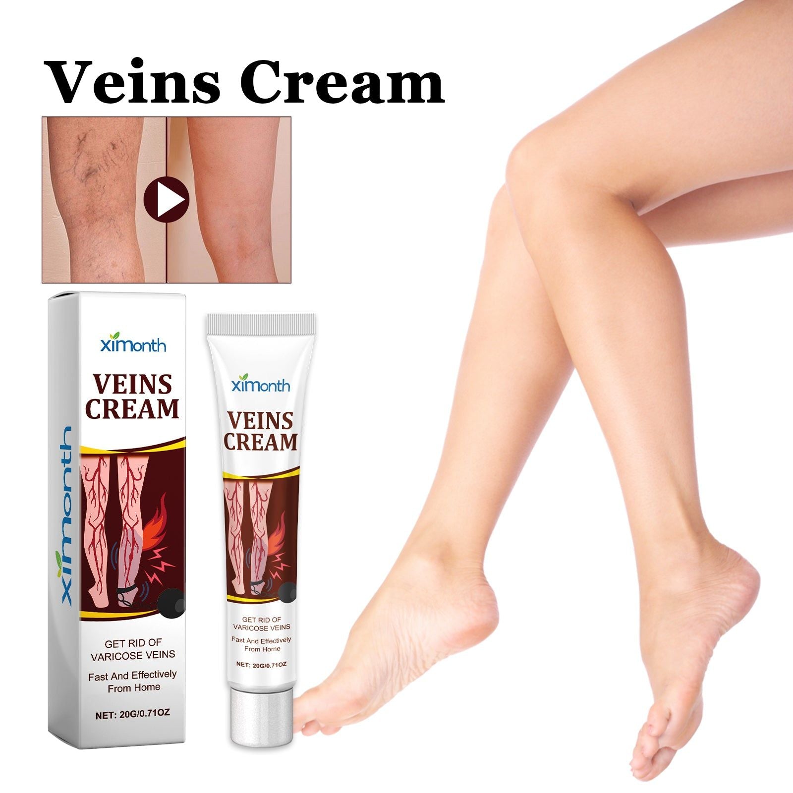 Veins Cream for Body Care, Relieve Varicose Veins, Pain & Swelling ,20g