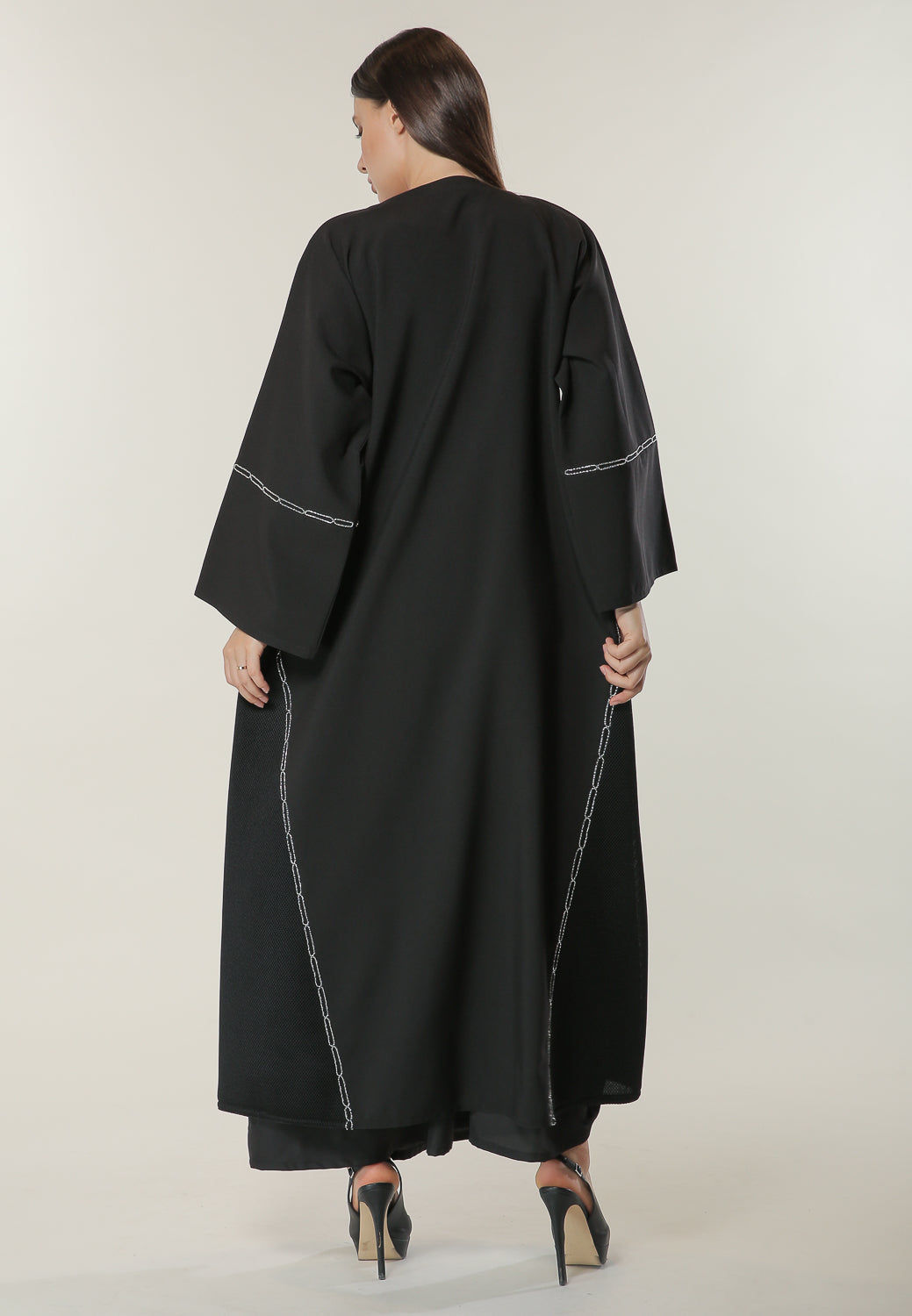 MOiSTREET Black Handwork Abaya