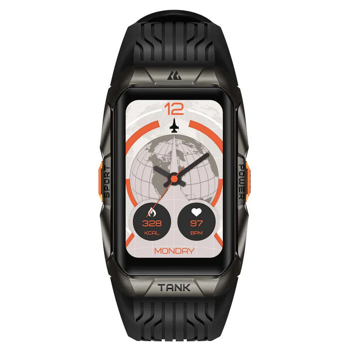 KOSPET Tank X2 Ultra GPS Smartwatch with 1.64” AMOLED Display, Bluetooth Calling, Military Grade & 5ATM Waterproof, Black