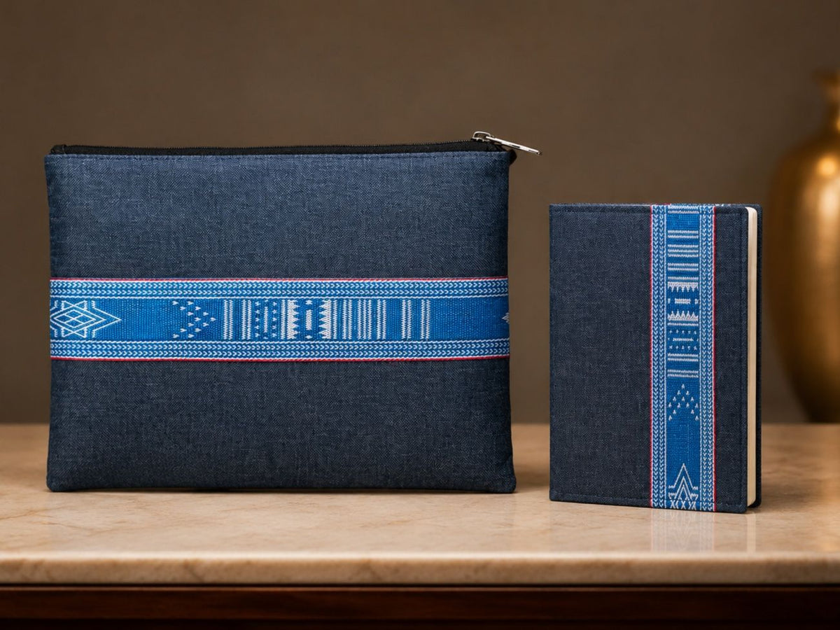 iPad Bag & Notebook Set with Traditional Woven Design, Assorted Colors