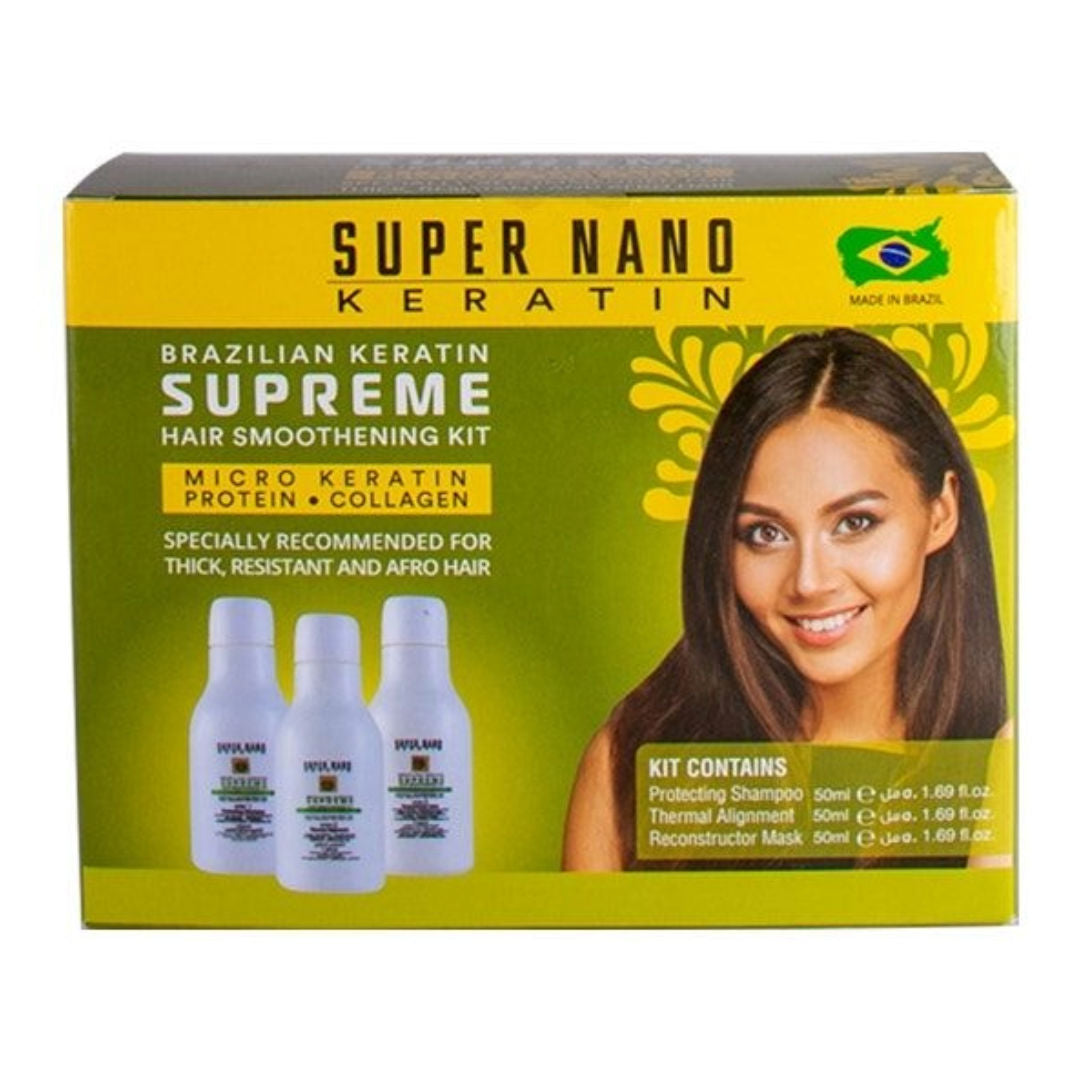 مجموعة الكيراتين البرازيلي سوبر نانو كيراتين سوبريم للشعر، 3 × 50 مل