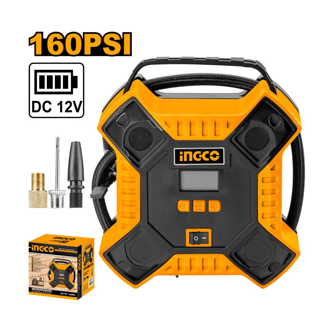 INGCO Auto Air Compressor, 35L/min Airflow, 12V
