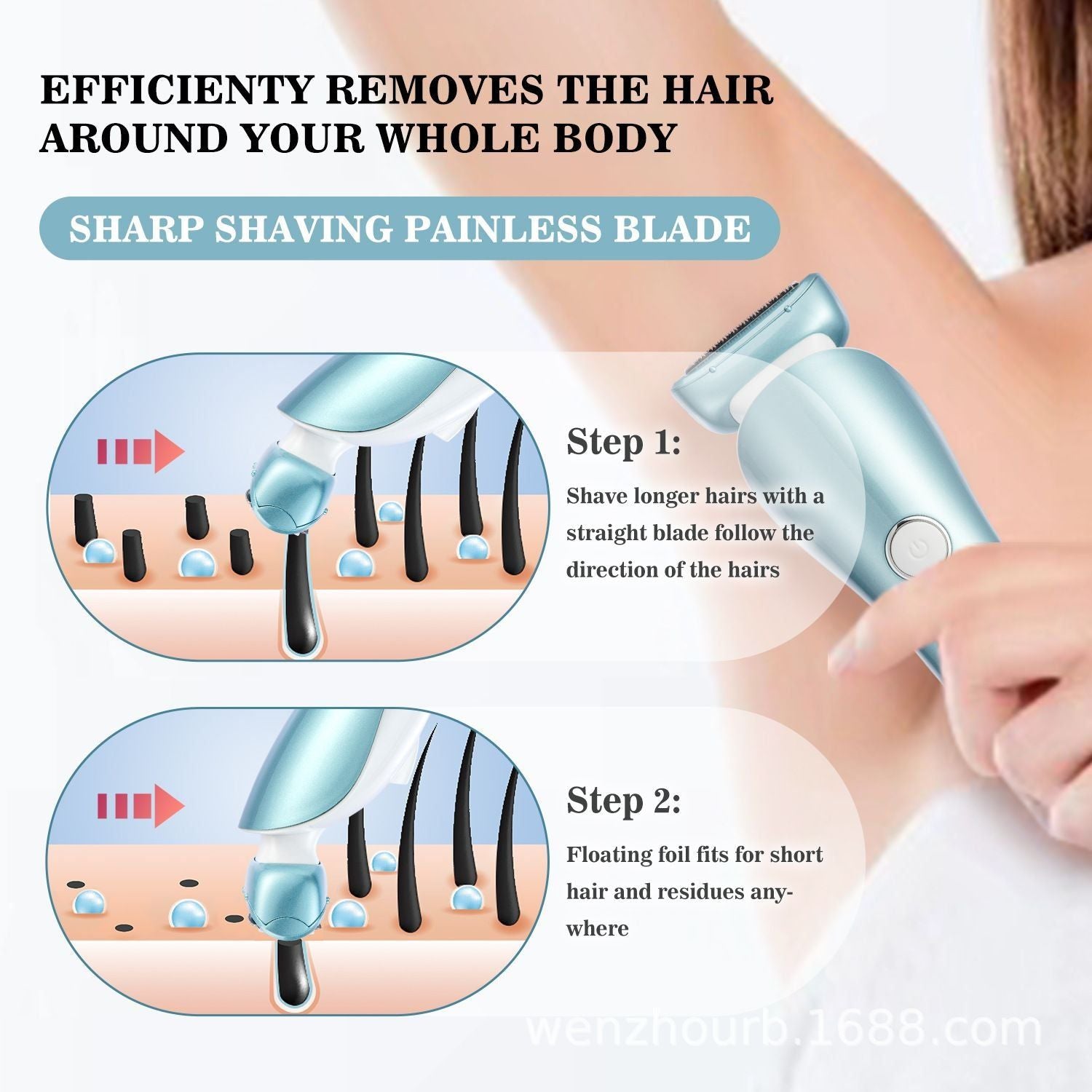 Women's Waterproof Body Hair Trimmer