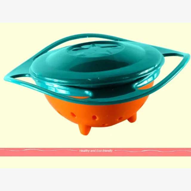 Baby Tableware Food-Grade Gyro Bowl - Spill-Proof, Non-Tip Design for Easy Feeding