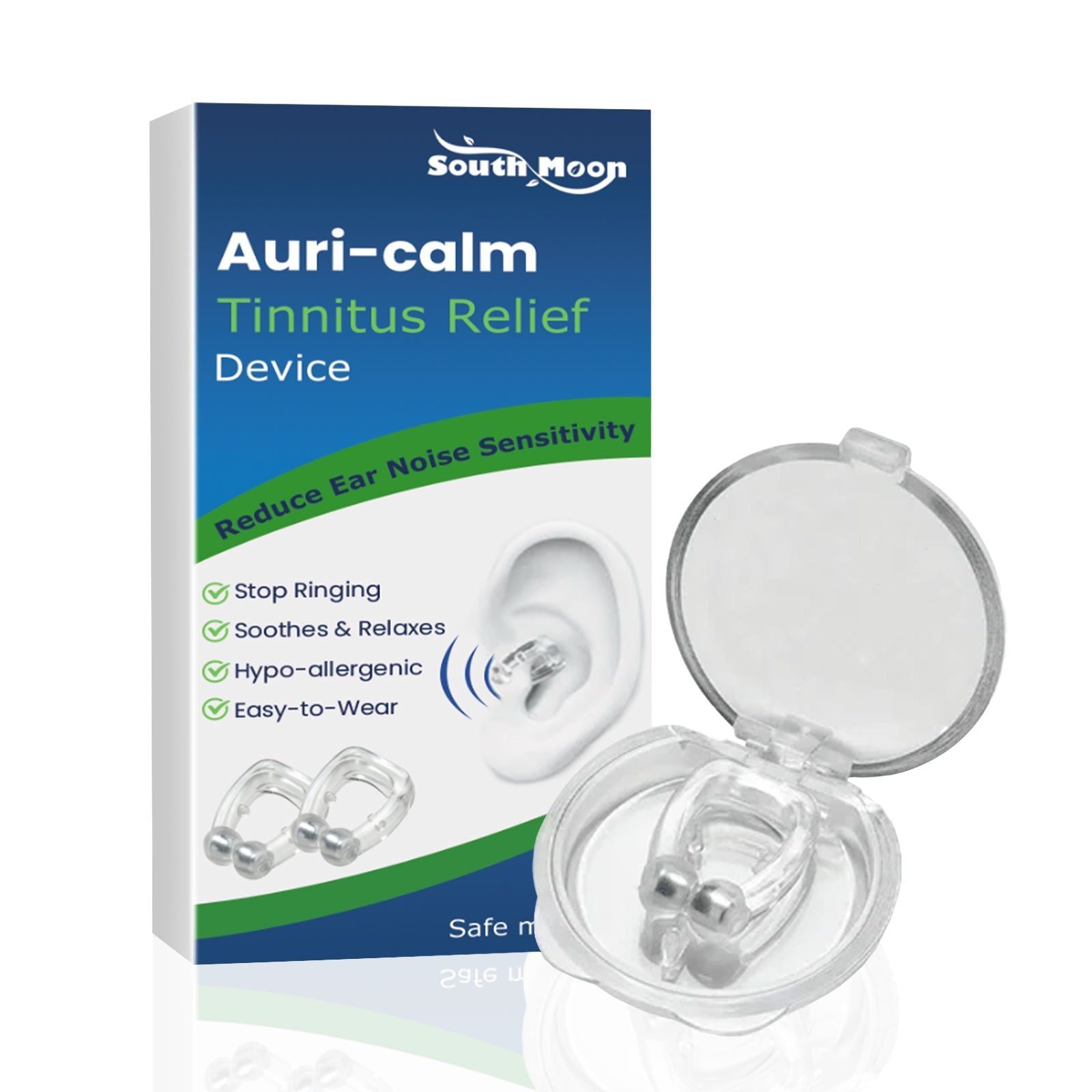 Auri-calm Ear Care Device, Tinnitus Relief, Ear Pain, Sleep Aid, Magnetic Therapy ,2pcs