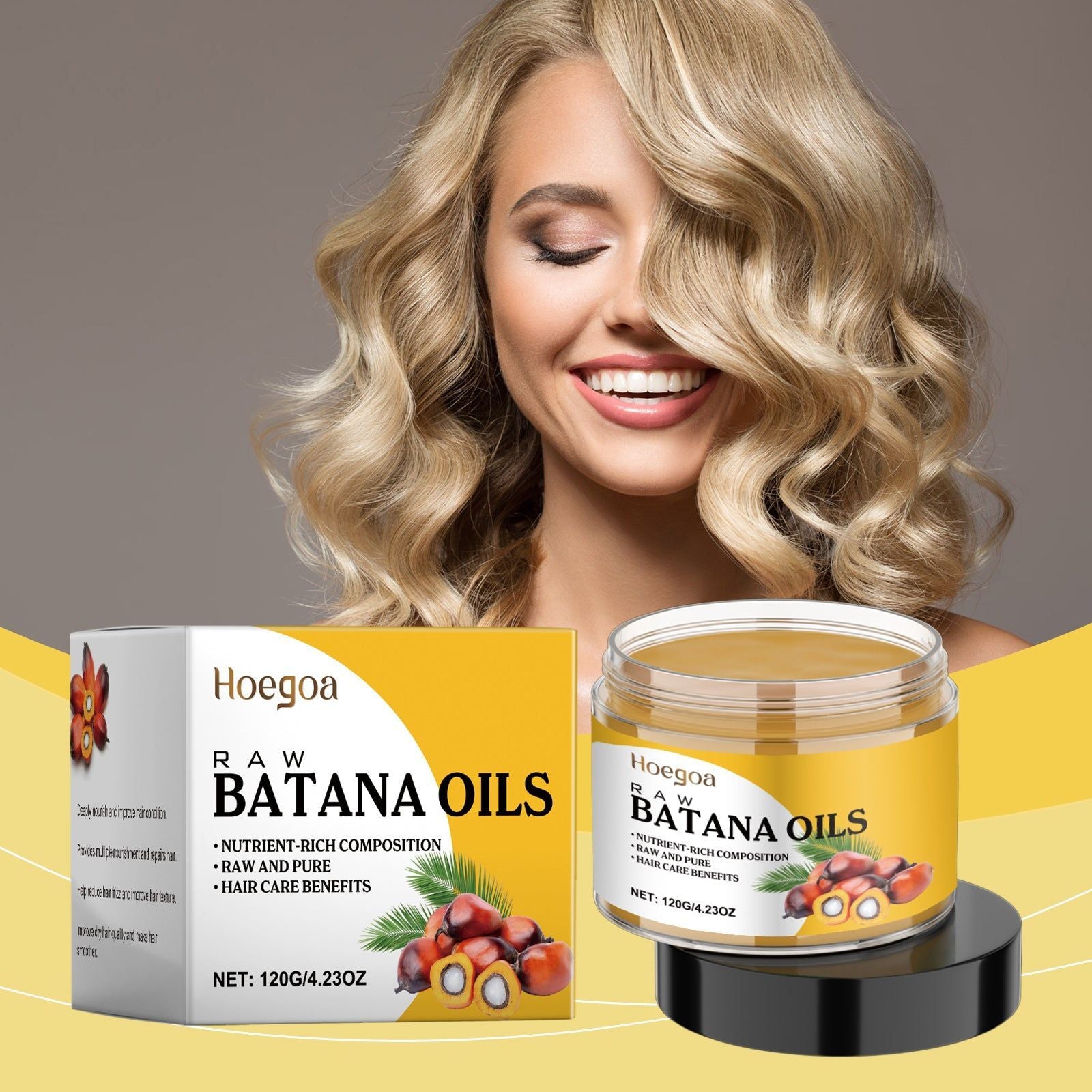 Batana Hair Care Oil, Moisturizes, Strengthens, Fluffs, Smoothes, Natural Hair Care Solution ,120g