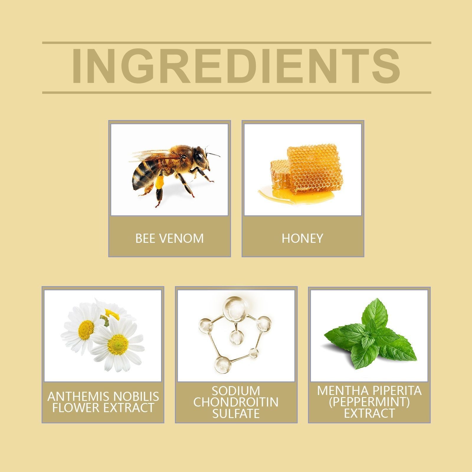Bee Venom Joint Care Cream, Natural Pain Relief, Anti-Inflammatory, Skin Moisturizer ,120g