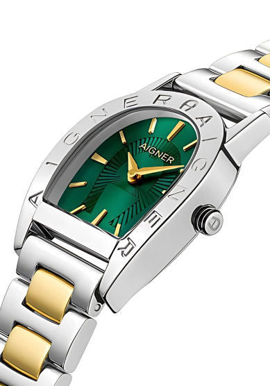 AIG PIS-L SS CAS GREEN DIAL SS/GP MTL BRT