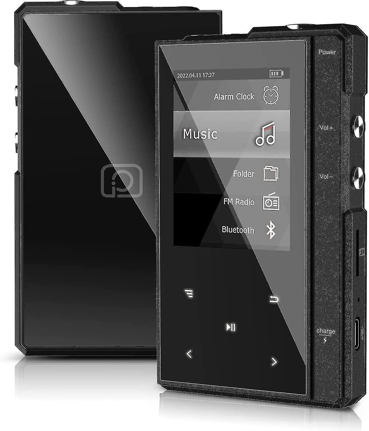Mp3 Player With Bluetooth 5.0, Phinistec Z6 Music Audio Player With Speaker, Metal Body Amp; Glass Back, Fm Radio, Voice Recorder, E-book