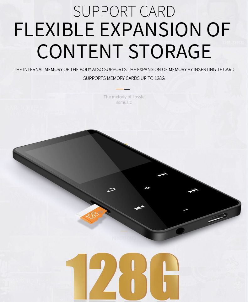 Music Player Wireless Bluetooth Mp4 Player 32GB With Media 1.8 Inch Touch Key
