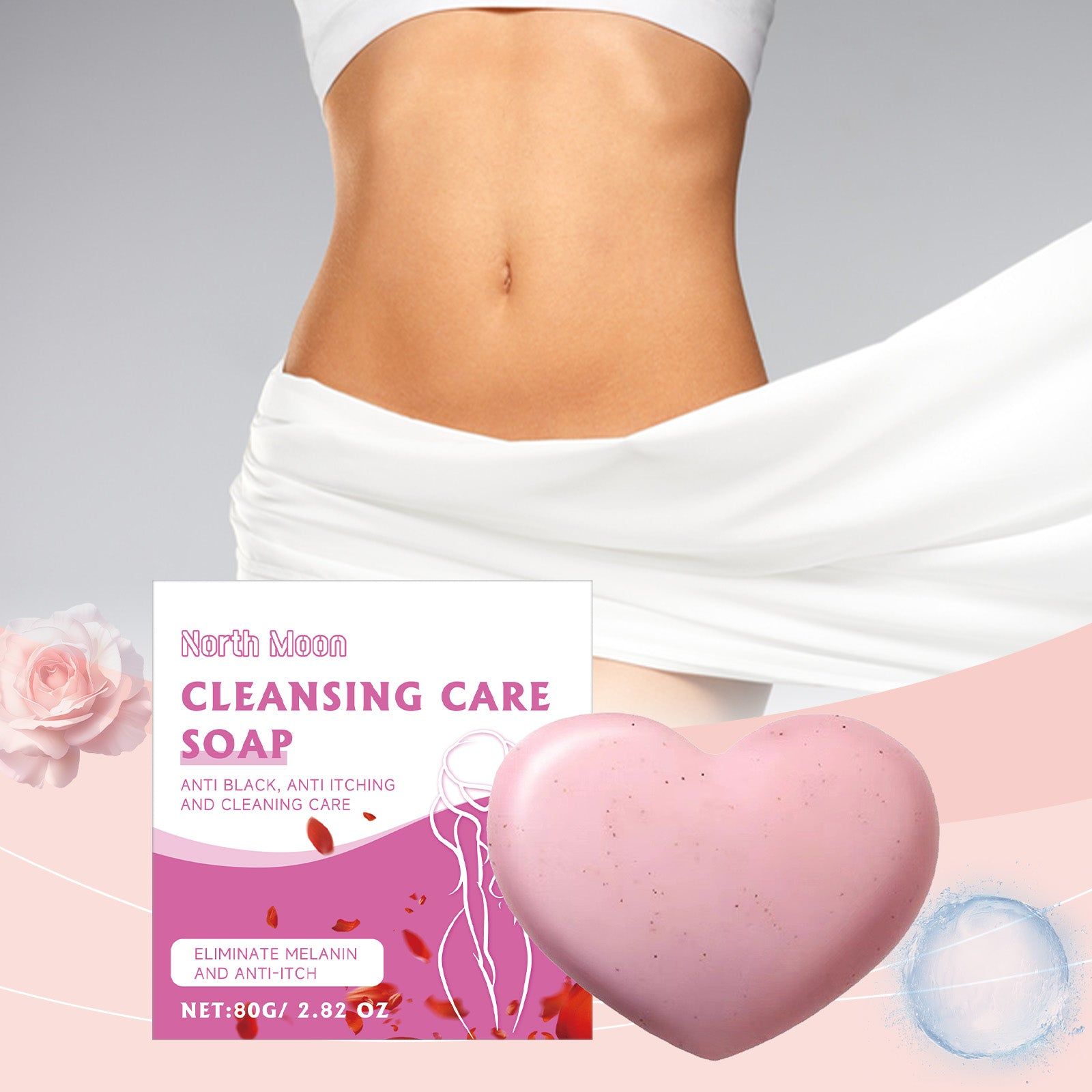 Body Cleansing Soap for Women, Deep Pore, Moisturizing, Soothing ,80g